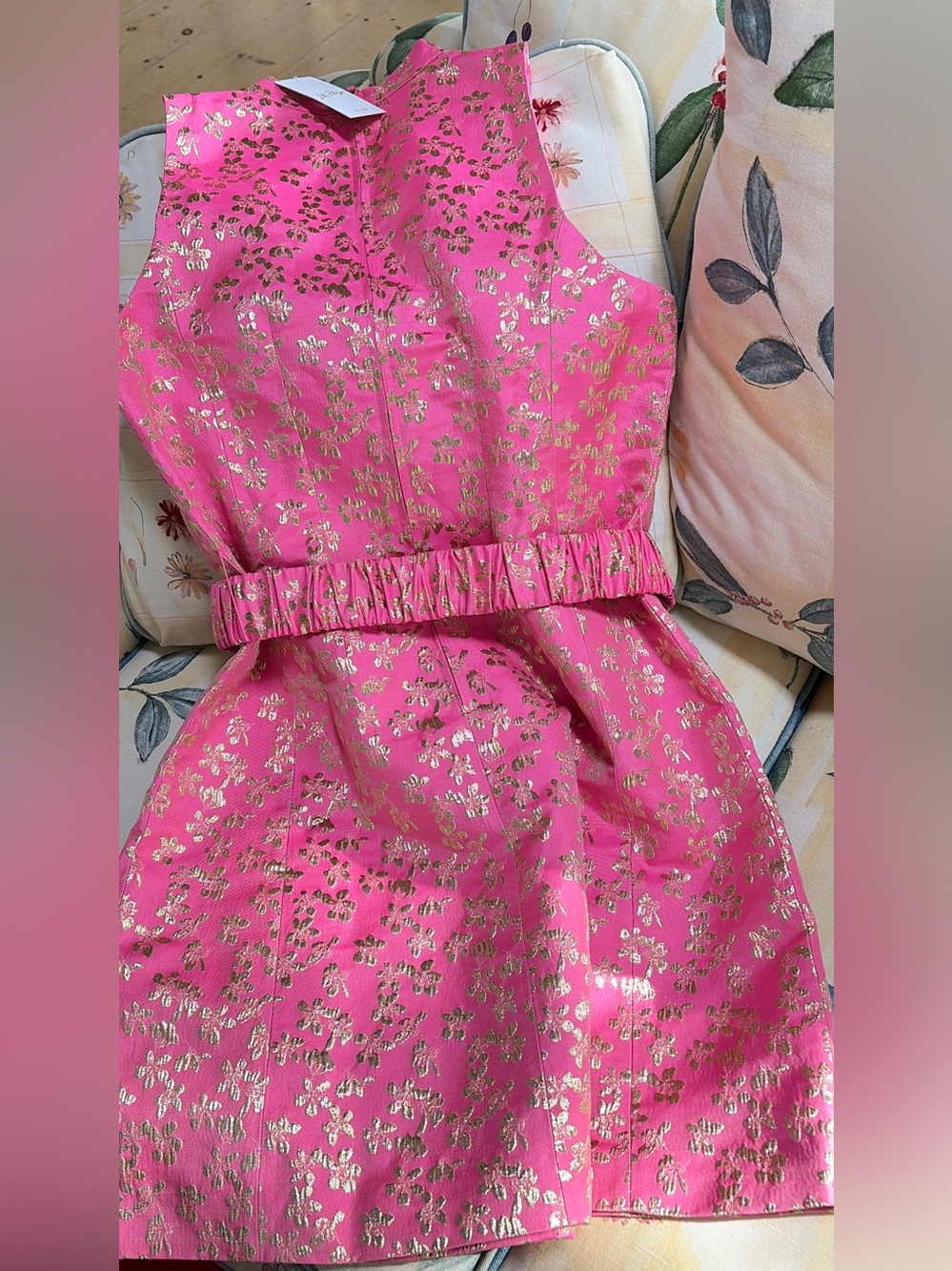 Lilly Pulitzer Tazie Hot Pink Dress with Gold Floral Accents💕💕 - Picture 4 of 9
